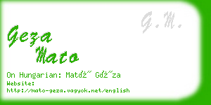 geza mato business card
